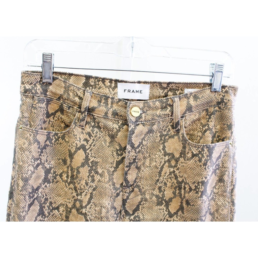 Frame Le High Coated Snakeskin Python Print Skinn… - image 7